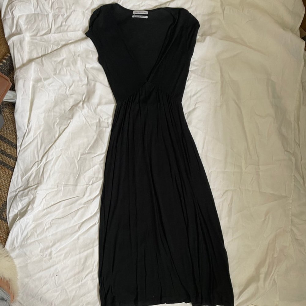 Black Short Sleeve Maxi Dress